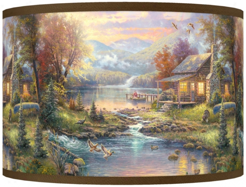 Thomas Kinkade Nature's Pardaise Shade 12x12x8.5 (j8517-w8849)