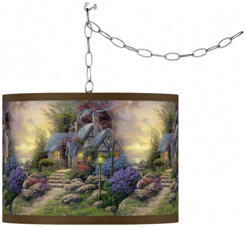 Thomas Kinkade Seaside Hideawy Swag Chandelier (f9542-w7097)