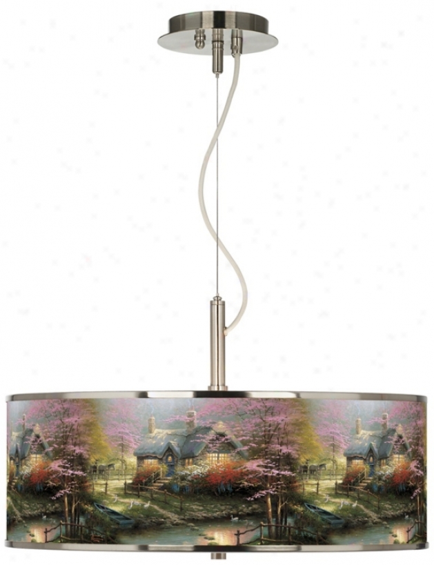 Thomas Kinkade Stepping Stone Cottage 20" Wide Pendant Light (t6343-w7320)