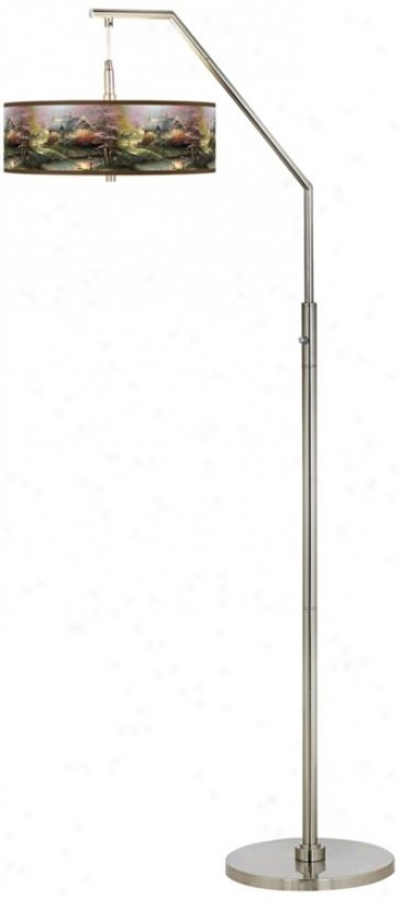 Thomqs Kinkade Stepping Stone Cottage Arc Floor Lamp (h5361-w7049)