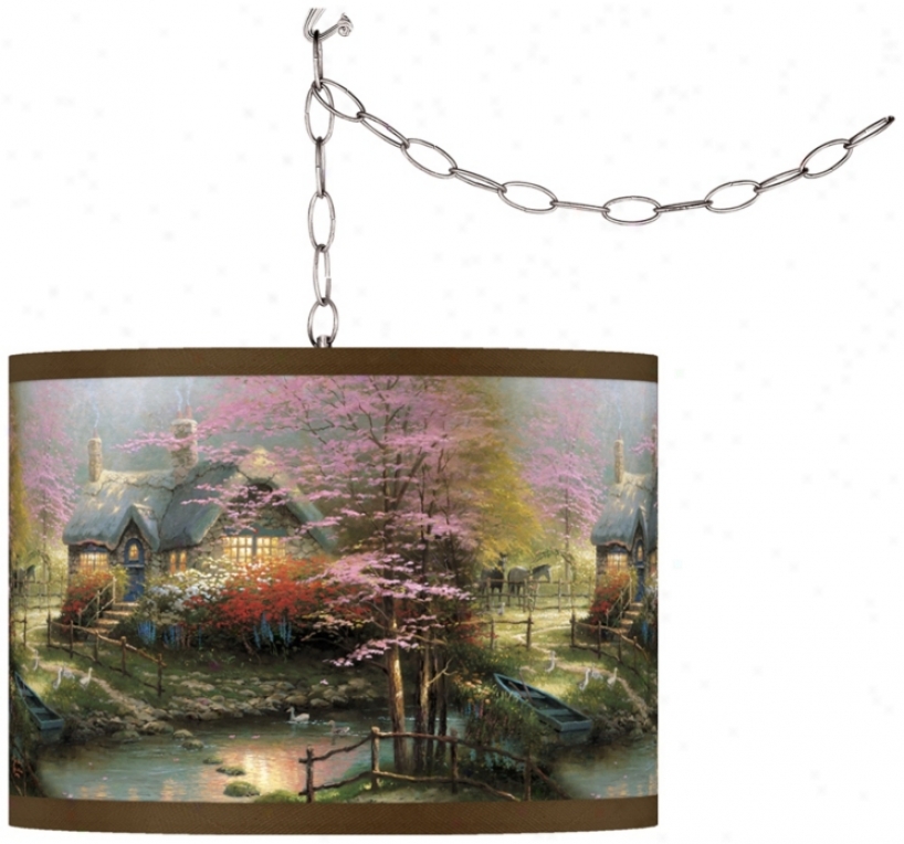 Thomas Kinkade Stepping Stone Cottage Swag Chandelier (f9542-w7098)