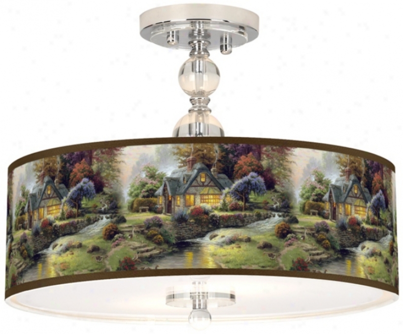 Thomas Kinkade Stillwater Cottage 16" Ceiling Light (n7956-w7151)