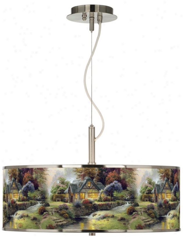 Thomas Kinkade Stillwater oCttage 20" Remote Pendant Light (t6343-w7322)