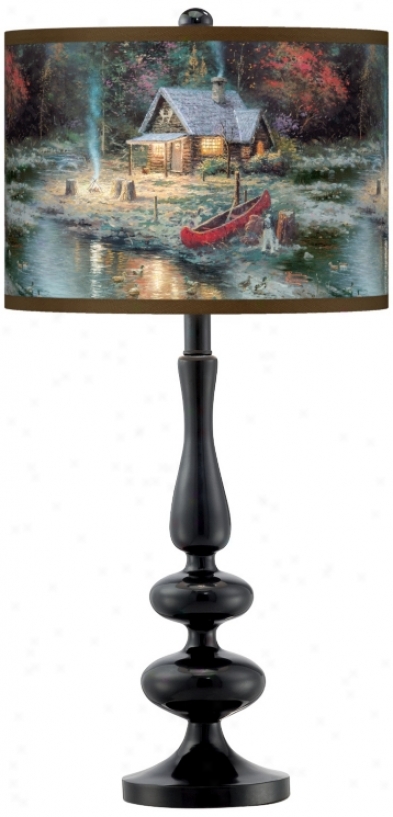 Thomas Kinkade The End Of A Perfect Day Ii Glow Table Lamp (n5714-w8694)