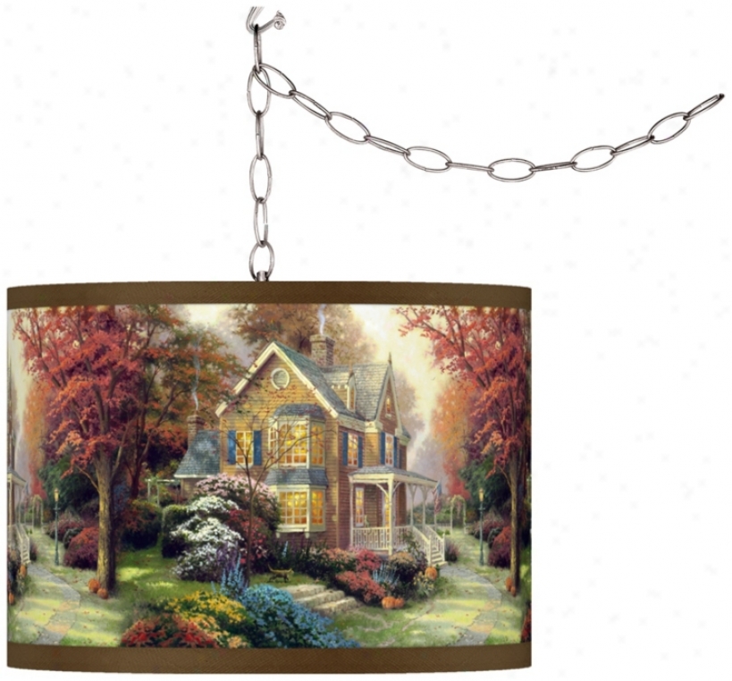 Thomas Kinkade Victorian Autumn Swag Chandelier (f9542-w7103)