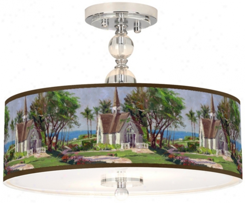 Thomas Kinkade Wailea Chapel 16" Ceiling Light (n7956-w7157)