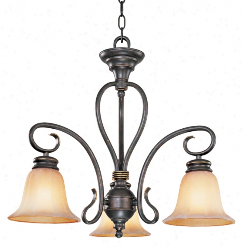 Three Light Black/gold Chandelier (15924)