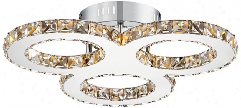 Three-ring Crystal 19 1/2" Wide Led Pendant Light (w6062)