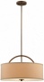 Brushed Bronze Linen Shade 20" Wide Pendant Light (t8841)