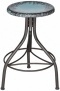 Gardenia Teal Blue Adjustable Bar Stool (w0589)