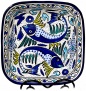 Le Souk Ceramique Aqua Fish Design Square Serving Bowl (x9898)