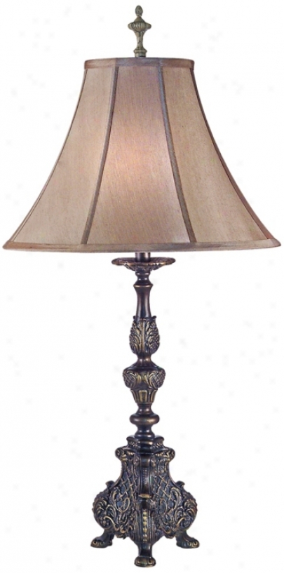 Tiffania Ornate Cast Metal 36" High Slap Lamp (j6558)