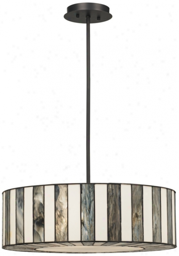 Tiffany Syyle 23" Wide Striped Art Glass Pendant Light (v9904)