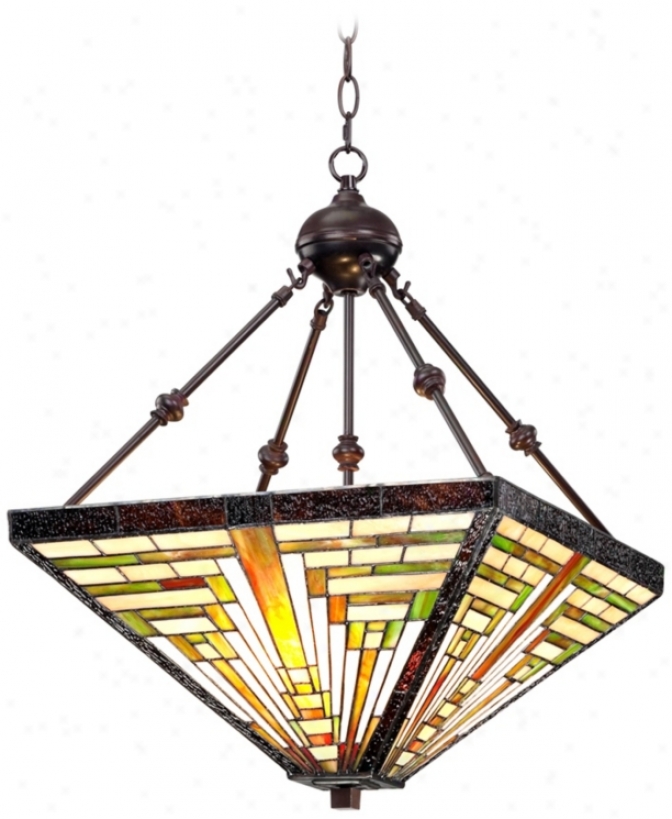 Tiffany Style 3-light Bronze 27&qult; High Glass Pendant Light (v7233)