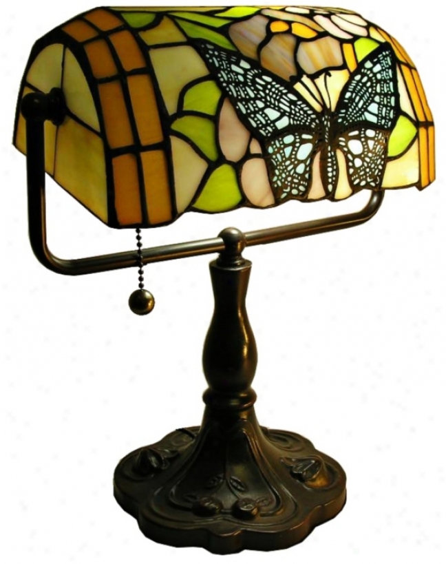 Tiffany Title Butterfly Bankers Desk Lamp (v0915)