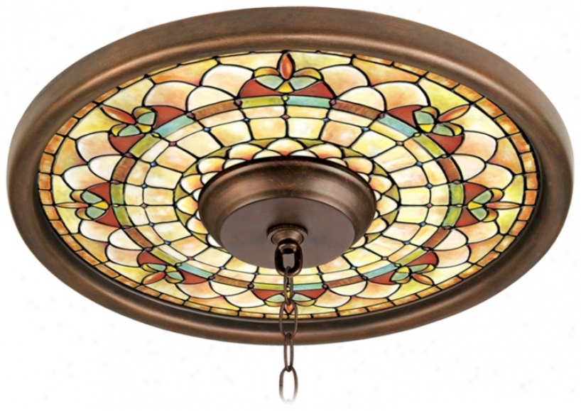 Tiffany Tracery 16" Wide Bronze Finish Ceiling Medallion (02975-g7159)