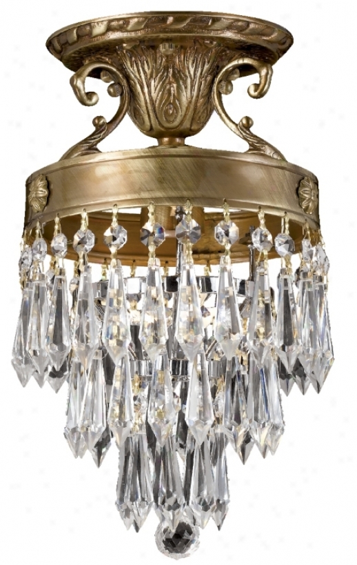 Traditional Aged Brass Finish 7" Wide Ceiling Light (30970)