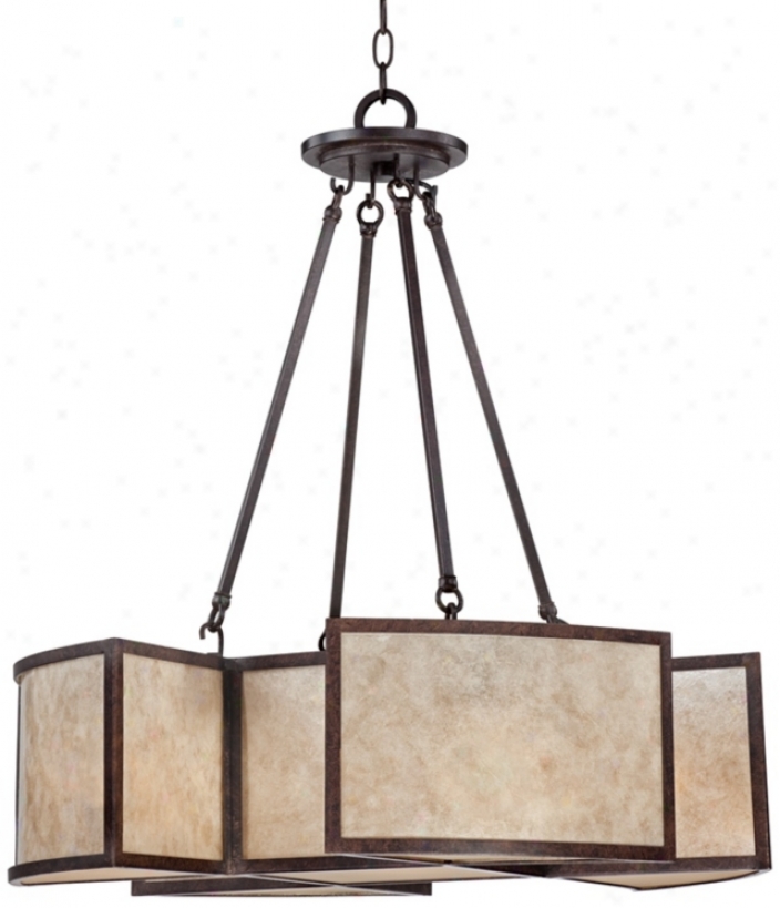 Transitional Bronze 5-light 26" Wide Mica Chandelier (v5960)