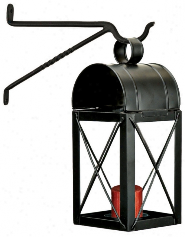 Travis Powder Coated Wicked Iron House Lantern Candle Holder (u9823)