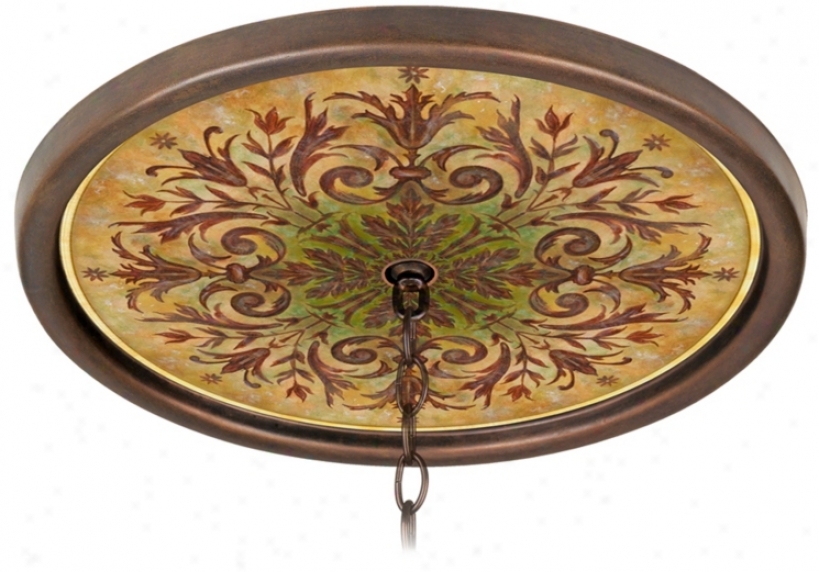 Tuscan Basil 16" Wide Brass 1" Opening Medallion (g8171-g7694)