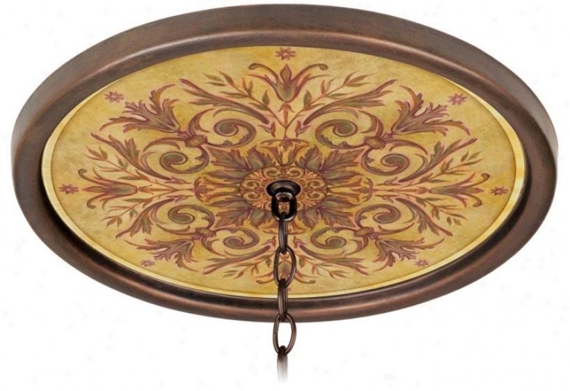 Tuscan Wine 16" Wide Bronze 1" Opening Medallion (g8171-g7692)