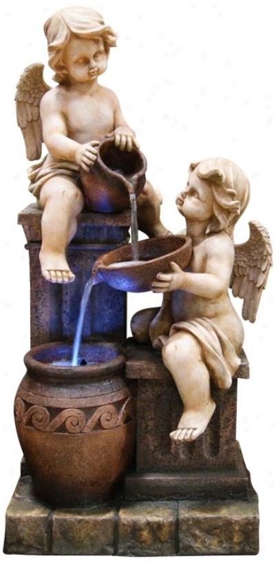 Two Cherubs Led Fountain (x3684)