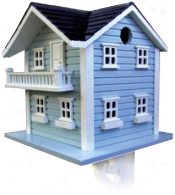 Two Story Light Blue Bird House (h9616)