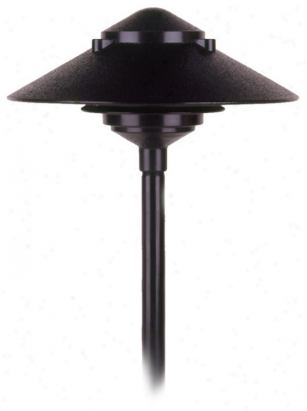 Two Tiered Outdoor Landscape Black Pagoda Light (62189)