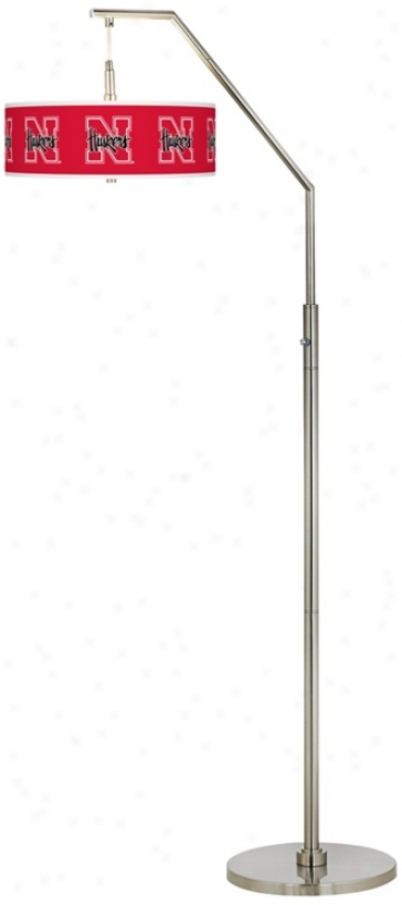 Uiversity Of Nebraska Brushed Nickel Arc Floor Lamp (h5361-y3489)