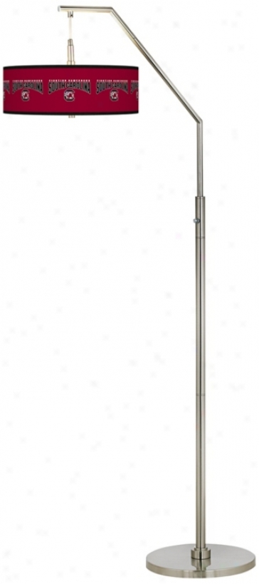 University Of South Carolina Brushed Nickel Arc Floor Lamp (h5361-y4708)