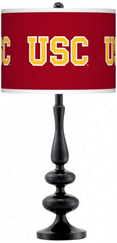 University Of Southern California Gloss Black Table Lamp (n5714-y3402)