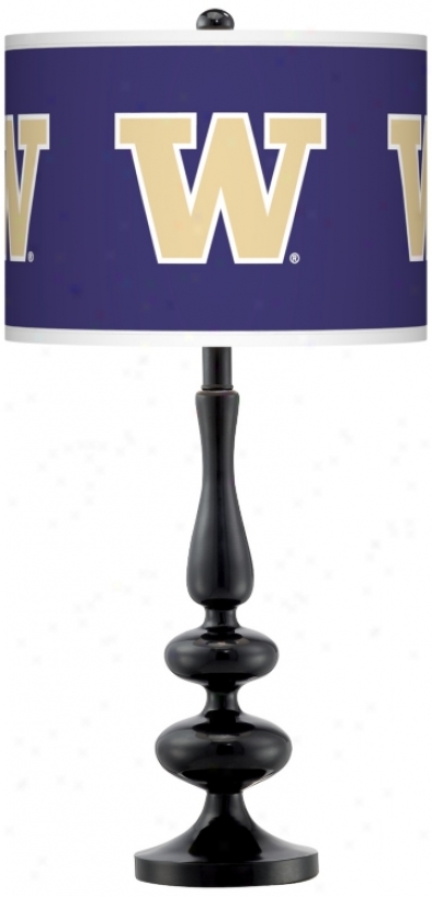 University Of Washington Glloss Black Table Lamp (n5714-y3394)