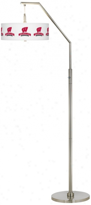 University Of Wisconsin Brushed Nickel Arc Floor Lamp (h5361-y3495)