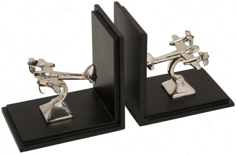 Up In The Air Aluminum Bookends (t9933)