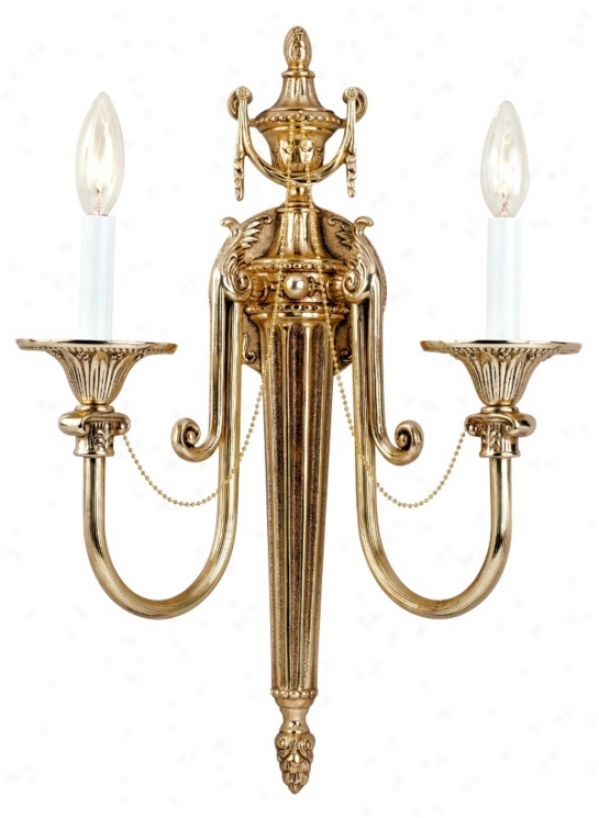 Urn Anc Leaf 20 1/2" High Pair Light Wall Sconce (05529)