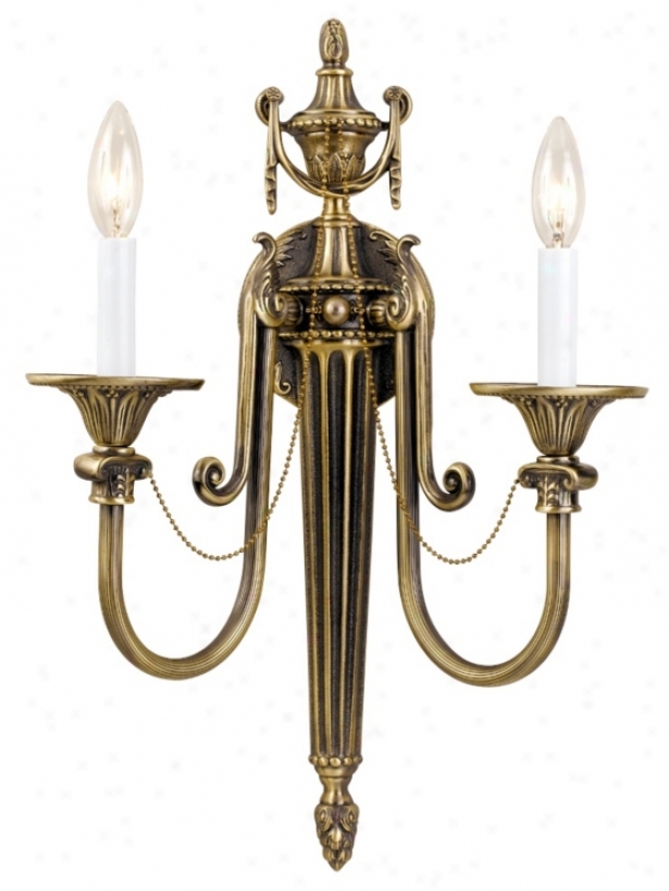 Urn And Leaf Brass 20 1/2" High Two Light Top (05415)