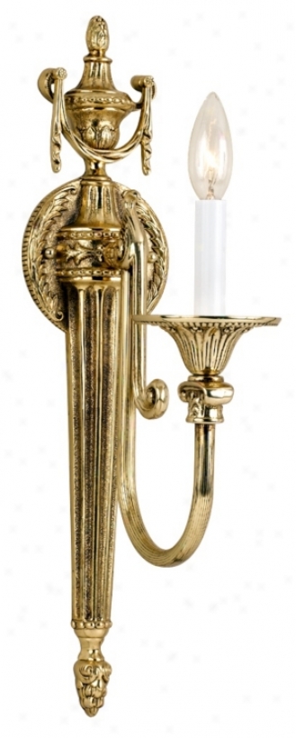 Urn And Leaf Olde Brass 20 1/2" High Wall Sconce (05282)