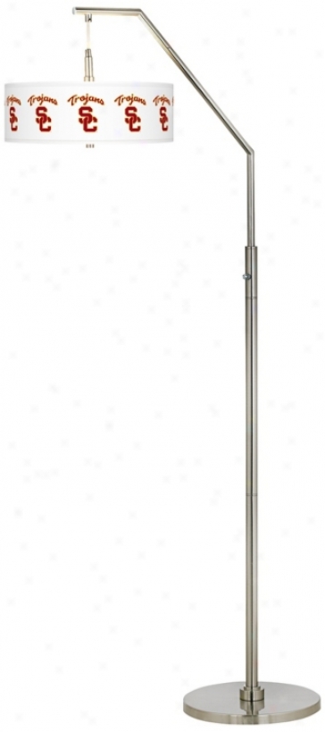 Usc Trojans BrushedN ickel Arc Floor Lamp (h5361-y4213)