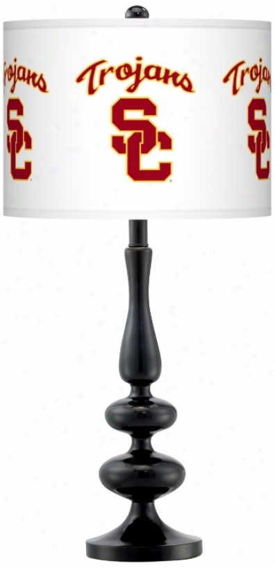 Usc Trojans Gloss Black Slab Lamp (n5714-y4209)