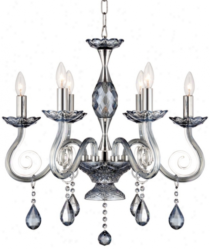 Valenti 6-light 22 1/2" Wide Chrome Crystal Chandelirr (w5701)