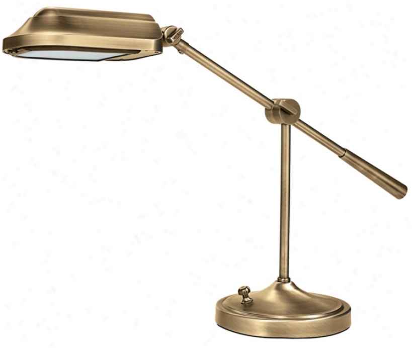 Verilux Inheritance Brushed Brass Finissh Balance Arm Desk Lamp (g1628)