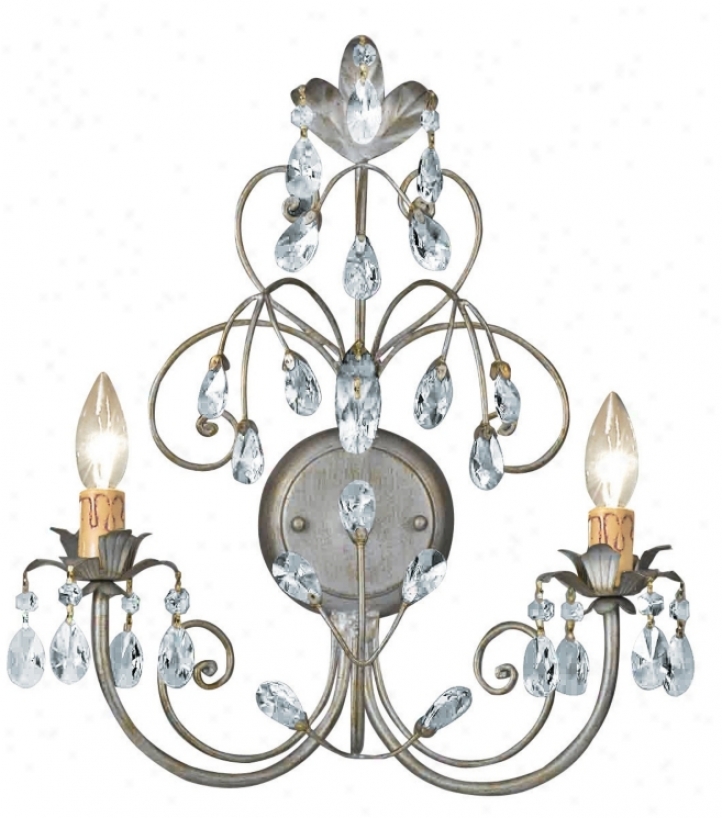 Victoria Collection Silver Leaf Two Light Wall Sconce (g6306)