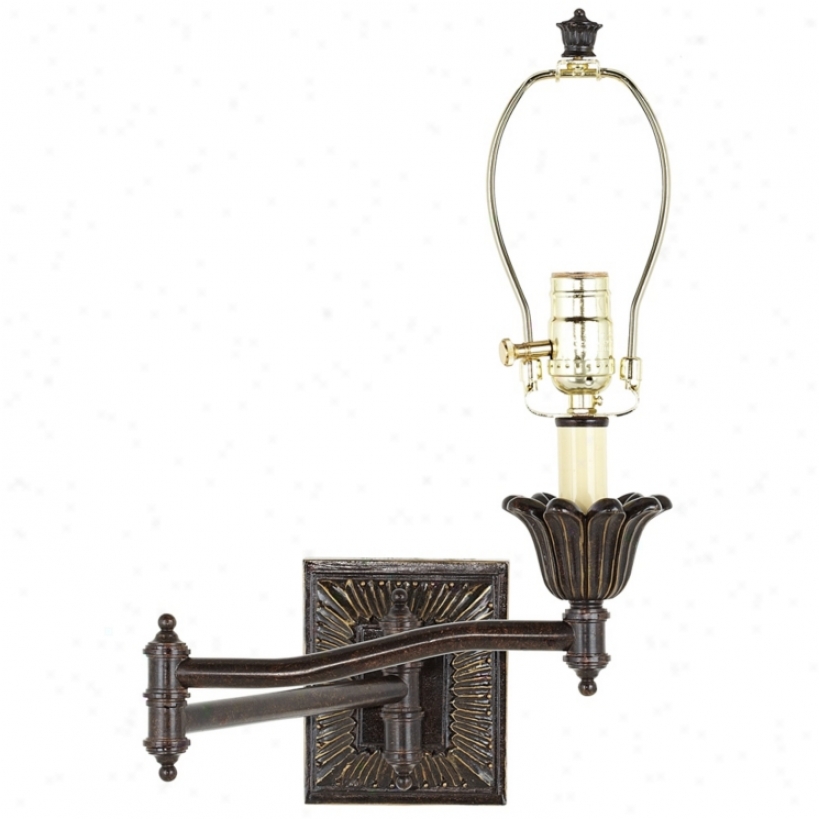 Victorian Bronze Plug-in Style Swing Arm Wall Lamp Base (u3743)