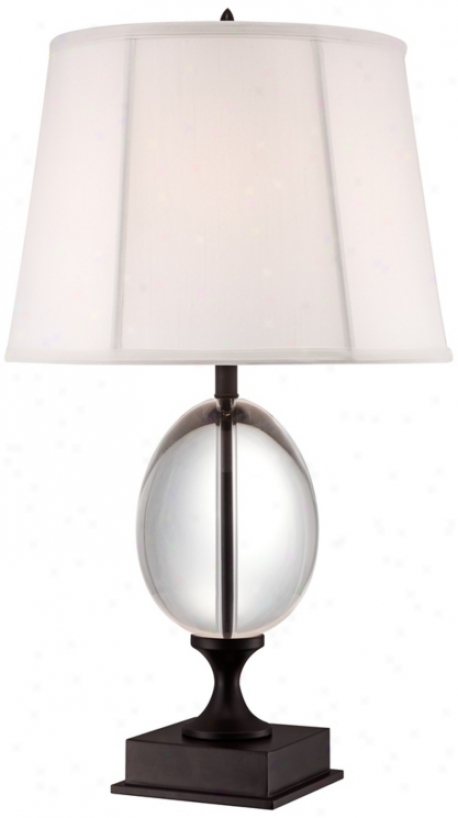 Vienna Full Spectrum Crystal Egg And Bronze Stand Table Lamp (u7294)