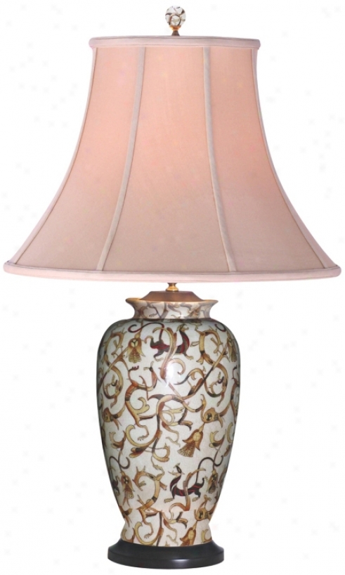 Vine Motif Porcelain Vase Table Lamp (g701)