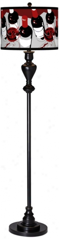 Vintage Giclee Glow Black Bronze Floor Lamp (w9956-x2909)