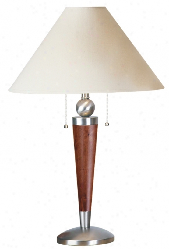 WalnutF inish Pole Table Lamp (58113)