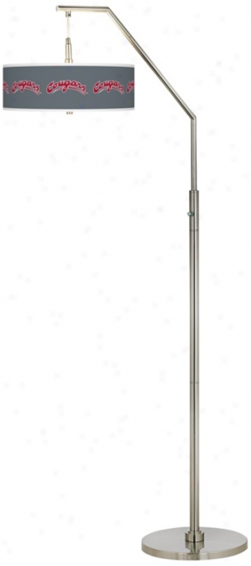 Washington State University Brushed Nickel Arc Floor Lamp (h5361-y3494)