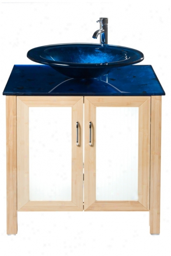 Waterhouse Ocean Blue Glass Bamb0o Vanity Determined (r9178)