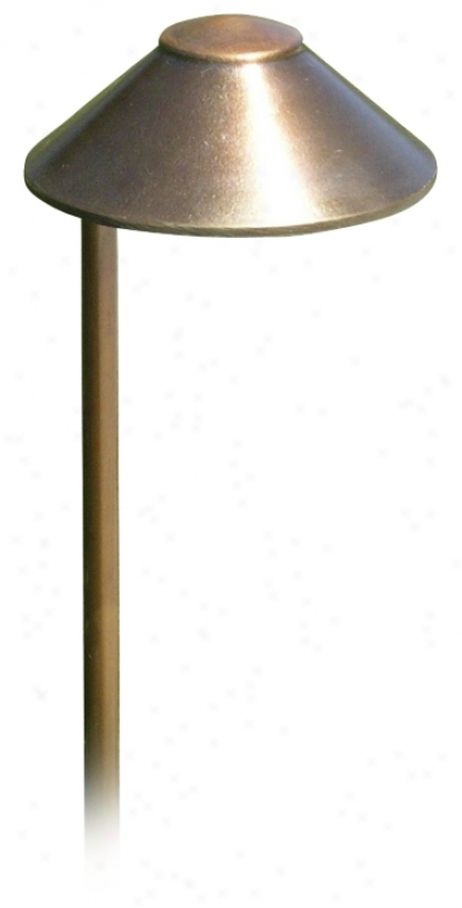 Weathered Brass Hat 19" High Low Voltage Landscape Light (63047)